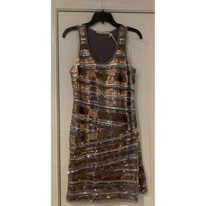 New Chelsea & Violet Sequined tank dress Rose et Gris Sz‎ Small holiday cocktail